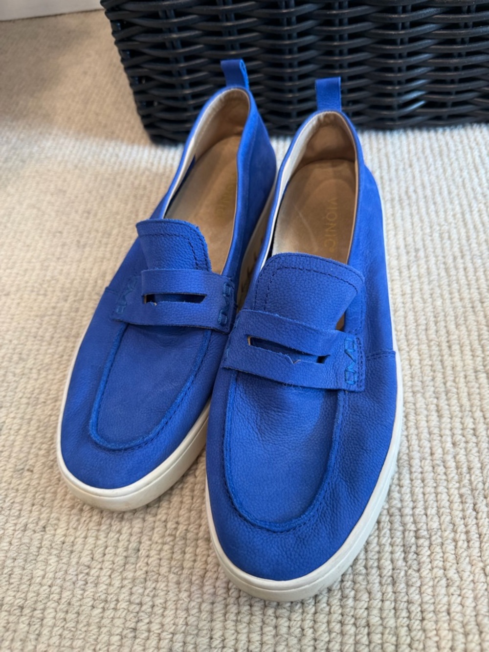 Vionic Royal Blue Suede Slip-On Loafers - Picture 2 of 5